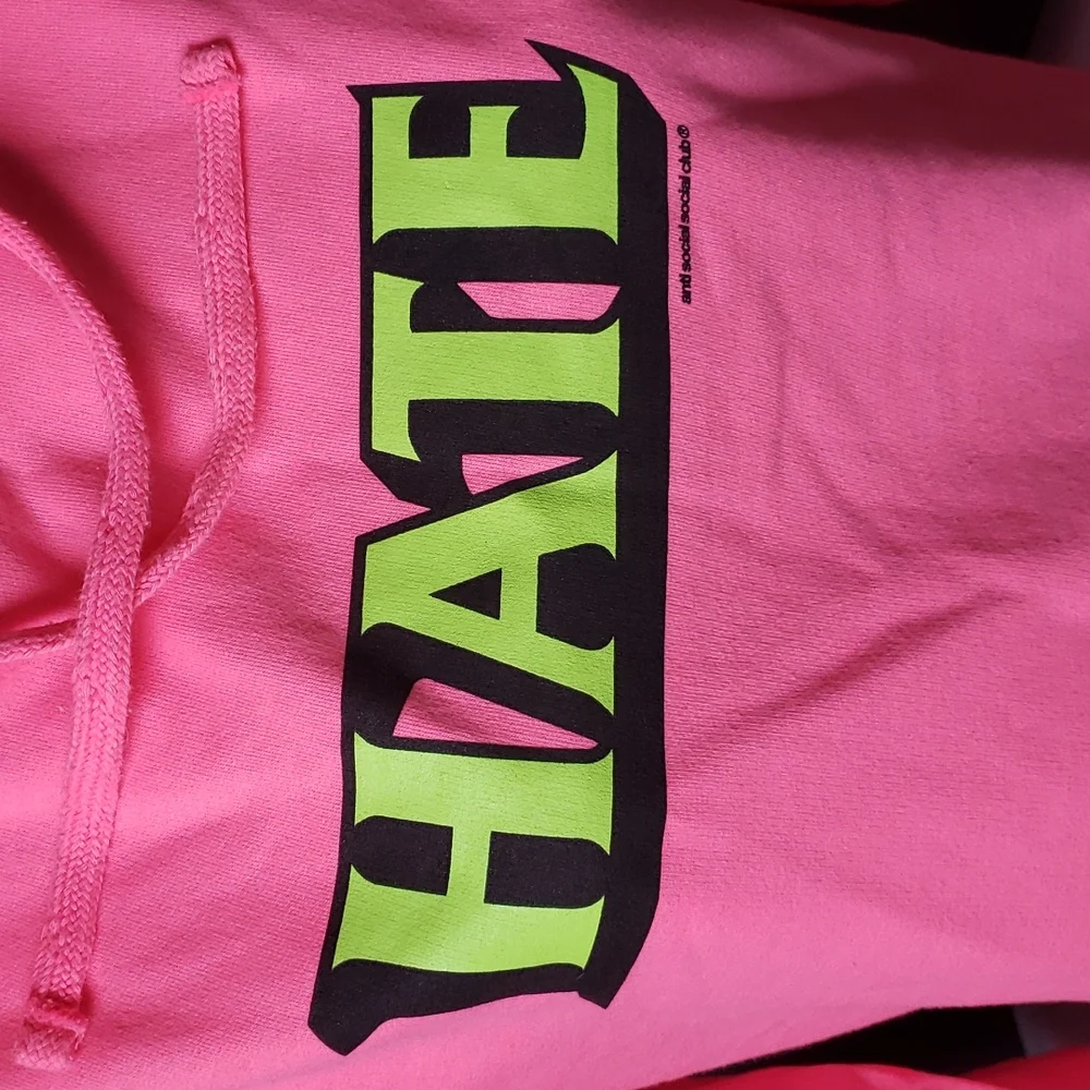 Anti Social Social Club Pink Hate hoodie sweatshirt - Picture 4 of 11